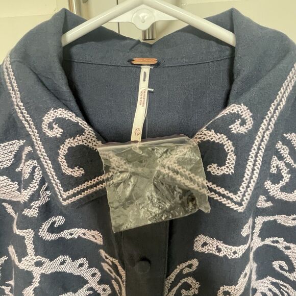 Free People Set Summer Love  Purple Blue Embroidered Cotton Size XS NWOT - Picture 13 of 14